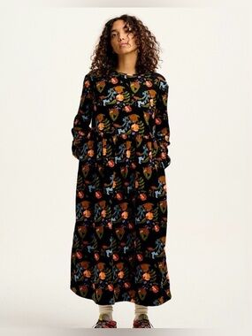 Lucy & yak women’s 16 wildflower Maeve corduroy midi dress Lagenlook